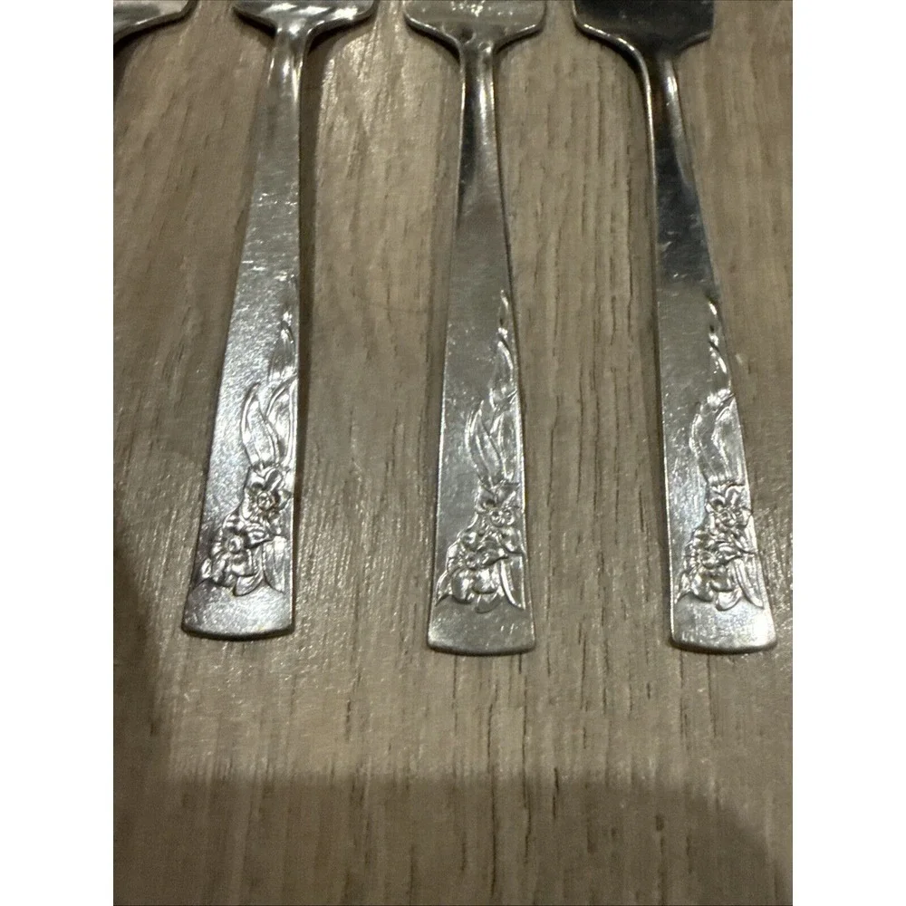 Lot of 5 Vintage Oneida Stanhome‎ COBBLESTONE Stainless Salad Forks